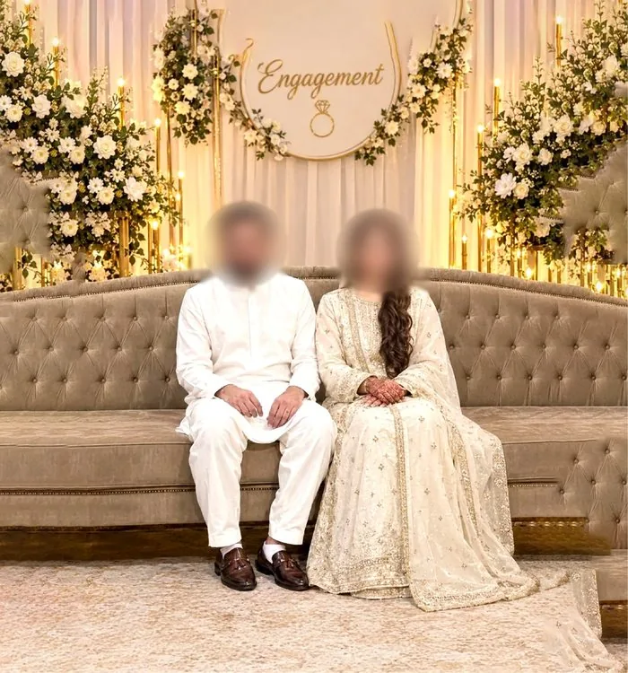 Happily married couple during their wedding reception celebration